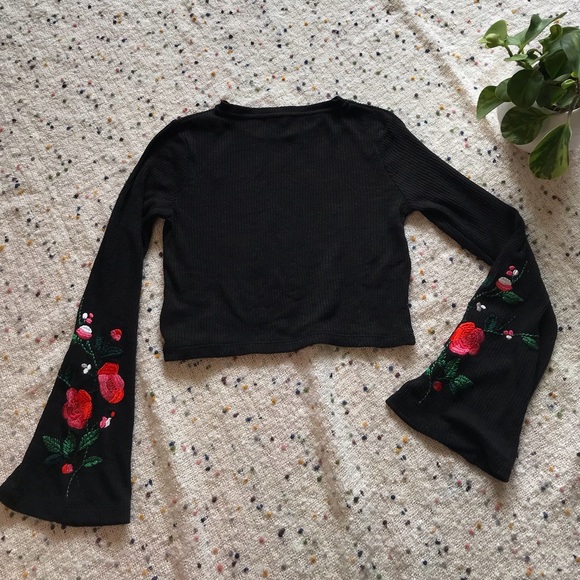 HOST PICK✨H&M Embroidered Floral Crop Top - Picture 1 of 12
